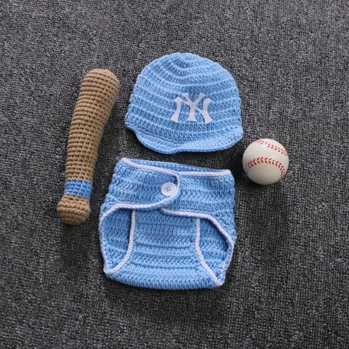 Newborn Photography Props Baby Boy Photo Shoot Crochet Baseball