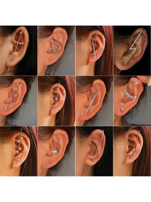 Fashion Ear Clip Wrap Crawler Hook Earrings With Ear Cuff 