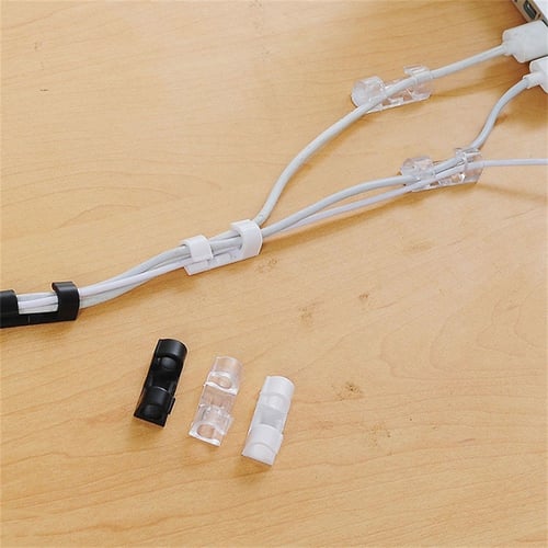 20x Cord Wire Tie Cable Clamp Clip Fixer Holder Self-adhesive USB Charger Holder 