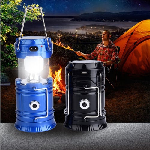 Solar Power LED Outdoor Hiking Camping Tent Night Light Foldable Waterproof Lamp 