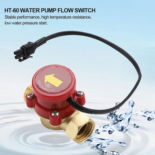 G3/4 Thread Connection for Low Water Pressure Equipment HT-200 Water Pump Switch AC220V Flow Sensor Switch G3/4 Pump Flow Switch 