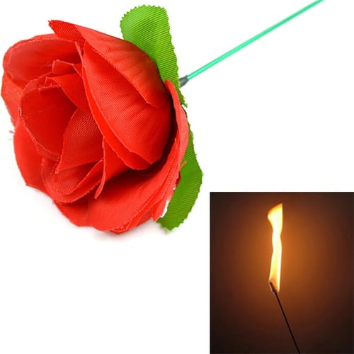 Hot Stage Close Up Magic Trick Torch Fire To Rose Tricks Fire Flame Flower 