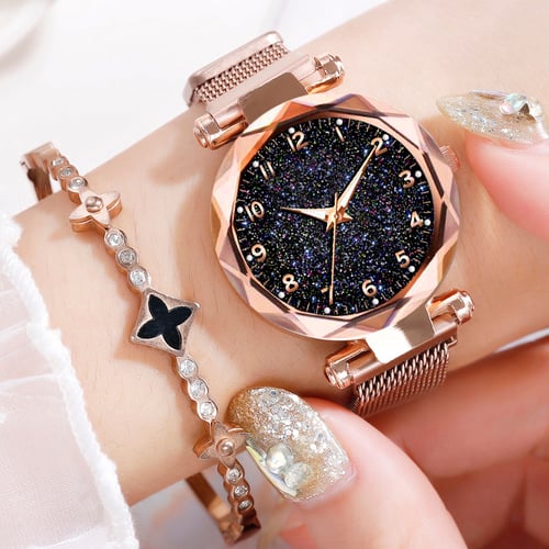 Zmnew Diamond Women Watches Gold Watch Ladies Wrist Watches Luxury Brand Rhinestone Women's Bracelet Watches Female Relogio Feminino