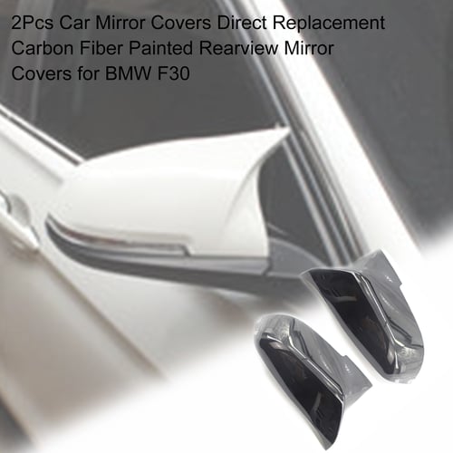 2Pcs Car Mirror Covers Replacement Carbon Fiber Painted Rearview Mirror