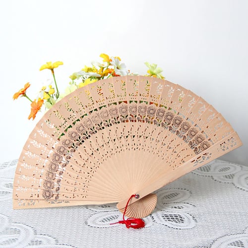 3pcs Folding Paper Chinese Oriental Floral Hand Fans Wedding Favours Table Gifts 