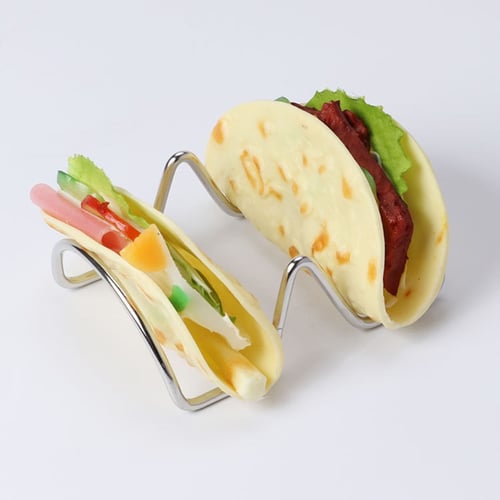 Taco Holder Wave Shape Stainless Steel Display Holders Kitchen Food Rack Shell| 