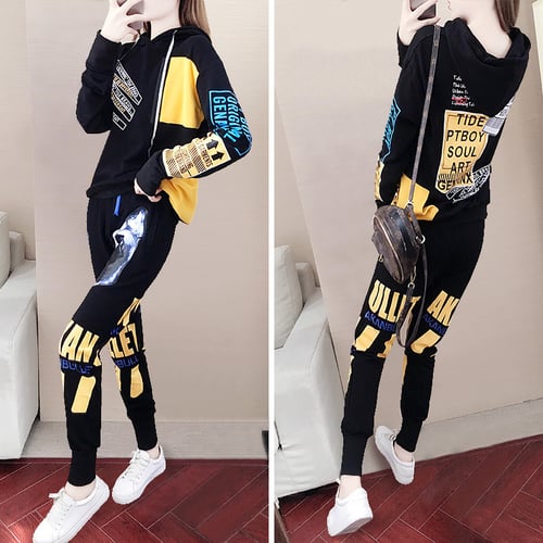 Autumn and Winter Sports Suit Women New Korean Style Loose Personality  Fashion Temperament Casual Sweater Two-piece Trend - buy Autumn and Winter Sports  Suit Women New Korean Style Loose Personality Fashion Temperament