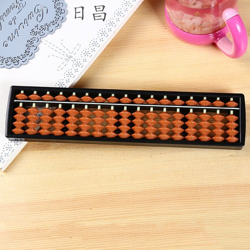 Portable Abacus 17 Rods Beads Column Arithmetic Aid Tool For Math Business 