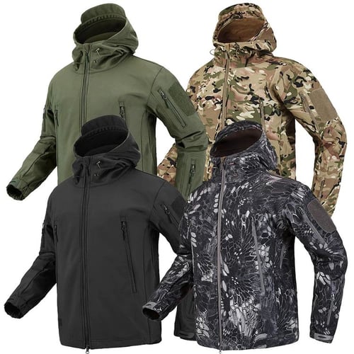 Soft Shell Tactical Military Jacket Men Waterproof Fleece Coat Army Windbreaker Jacket 
