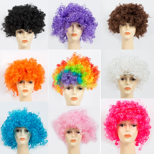 70'S Curly Fancy Dress Funky Afro Hair Wigs Disco Clown Men's/Ladies Costume NEW 