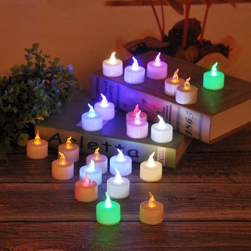 6Pcs LED Tea Lights Flameless Flickering Candles Battery Operated Submersible