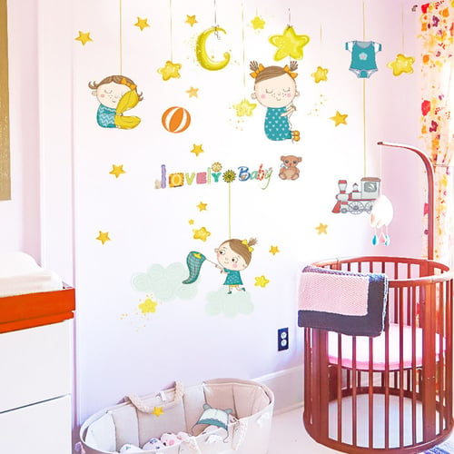 Chusei Star Moon Baby Girl Removable Diy Wall Art Mural Sticker Decal Bedroom Decor S Reviews