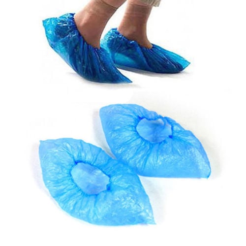 100pcs Disposable Plastic Anti Slip Shoe Covers Cleaning Overshoes Protective for sale online 