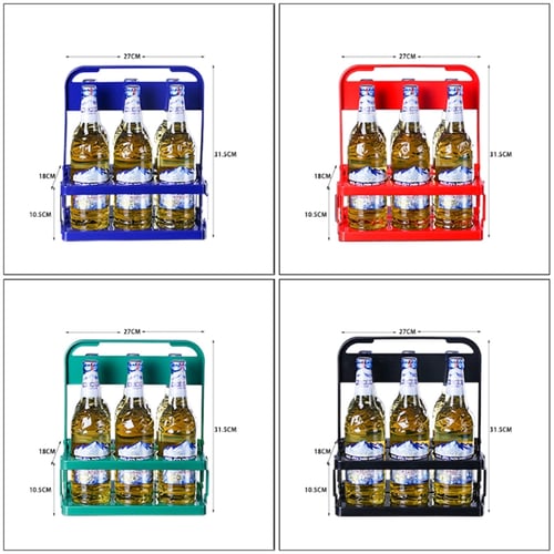 Stainless Steel 6 Pack Bottle Beer Wine Drink Holder Carrier Rack Caddy Clip Bar 