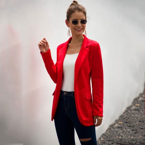 2020 Autumn Red Jacket Ladies Blazer Women Blazers And Jackets Casual Slim  Fit Long Sleeve Black Blazer Female - buy 2020 Autumn Red Jacket Ladies  Blazer Women Blazers And Jackets Casual Slim