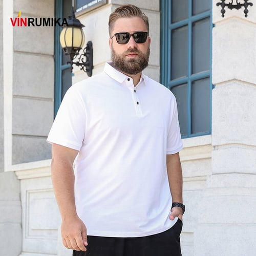 Super Large Size M-8XL Men's Summer Cotton Polo Shirt Man Business Casual  Style White Solid Color Short Sleeve Polos Shirts Tops - buy Super Large  Size M-8XL Men's Summer Cotton Polo Shirt