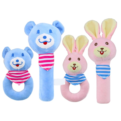 Kids Animal Rattle Newborn Hand Grasp Toys Soft Plush Infant Crib Doll 
