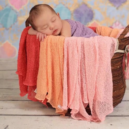 Newborn Baby Cheesecloth Swaddle Cocoon Knit Crochet Wrap Photo Photography Prop 