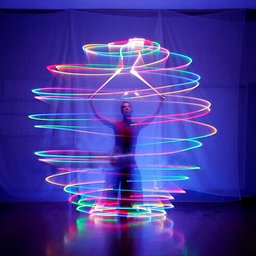 LED Multi-Coloured Glow POI Thrown Balls Light up For Belly Dance Hand Props WQ 
