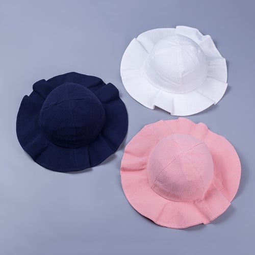 Soft Boys Girls Outdoor Straw Cap Summer Sun Hat Bucket Cap Baby Hat with  Ears