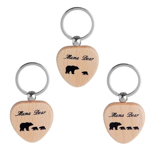 Family KeyChain Keyring Pendant Jewelry Mama and Cute Baby Bear Mother Gift New 