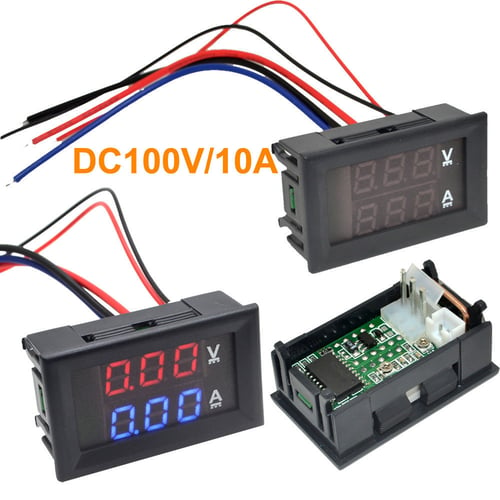 Dc 100v 10a Voltmeter Ammeter Blue Red Led Dual Digital Volt Amp Meter Gauge Alb Buy Dc 100v 10a Voltmeter Ammeter Blue Red Led Dual Digital Volt Amp Meter