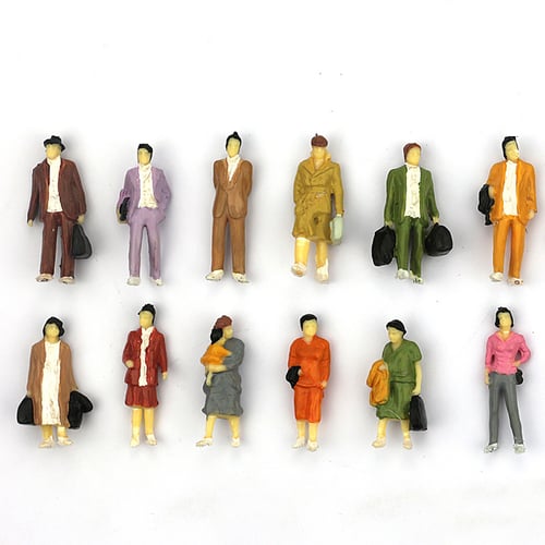 Model Seated People Figures Miniature Building Layou 1:100 Scale Painted 100pcs 