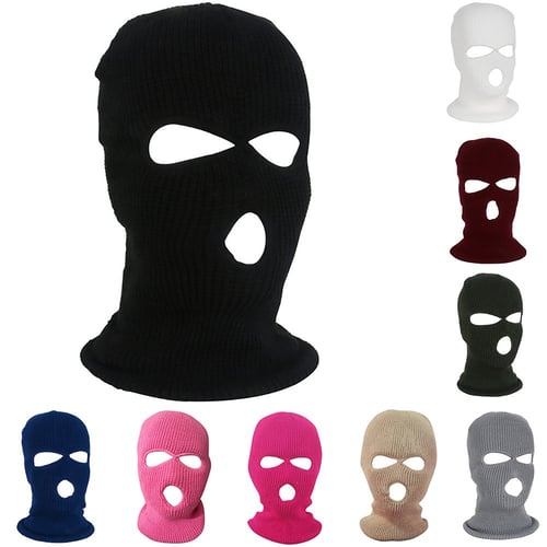 Army Tactical Warm Ski Cycling 3 Hole Balaclava Hood Cap Full Face Mask 3 Colors 