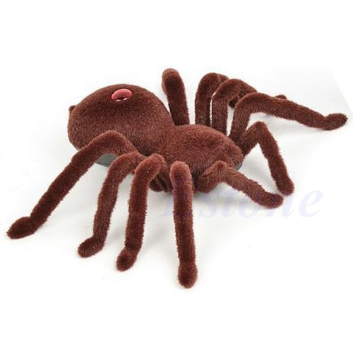 Kid Gift Remote Control Scary Creepy Soft Plush Spider Infrared RC Tarantula Toy 