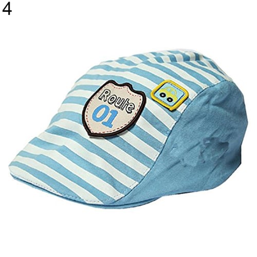 Cute Baby Kids Cotton Stripe Beret Sun Hat Cap Boy Girl Peaked Baseball Hat 