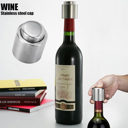 New Stainless Steel Reusable Vacuum Sealed Champagne Red Wine Bottle Stopper Cap 