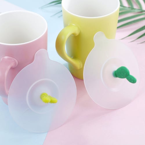 Silicone Glass Cup Cover Bowknot Design Drinking Mugs Cover Suction Seal Lid 1PC 