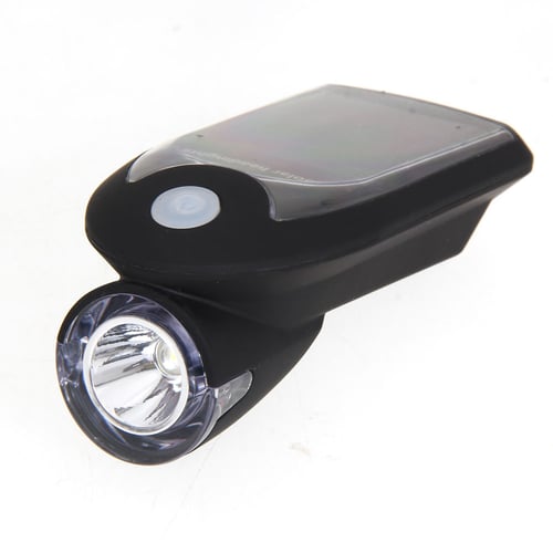 Black Bike Bicycle LED Solar USB2.0 Rechargeable Front Head Light Headlight Lamp 