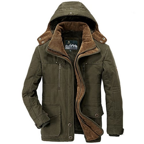 Men Jacket Winter,Male Cashmere Thickened Cotton Warm Coat Pocket Outwear Plus Size L, Black 