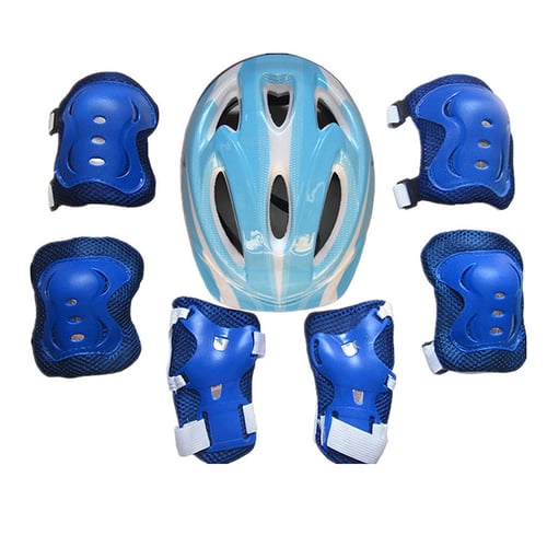 7 Pcs Kids Children Roller Skating Bicycle Helmet Knee Wrist Guard Elbow Pad 