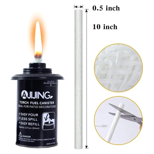 12x Fiberglass Replacement DIY Torch Wick Oil Lamp Candle Outdoor Wine Bottle 