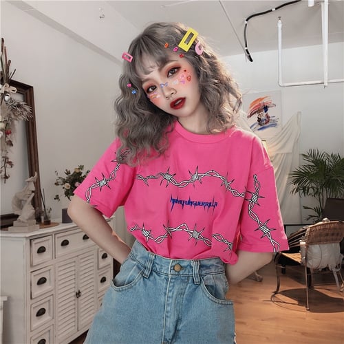 Tumblr Cute casual Harajuku Cotton Korean women T-shirt Summer fashion  letter printing loose chic kawaii pink plus size tops tee - buy Tumblr Cute  casual Harajuku Cotton Korean women T-shirt Summer fashion