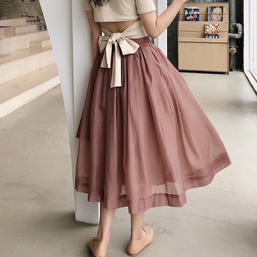 New Arrival Summer Korea Fashion Women High Waist Long Skirt All-matched  Casual Sweet Organza Ball Gown Skirt Top Quality S169 - buy New Arrival  Summer Korea Fashion Women High Waist Long Skirt