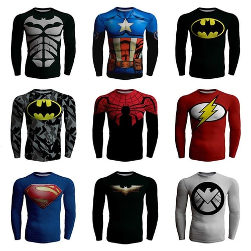 Sports fitness Men's Super hero Batman spider-man Compression straitjacket  Quick drying movement long sleeves breathable T-shirt - buy Sports fitness  Men's Super hero Batman spider-man Compression straitjacket Quick drying  movement long sleeves