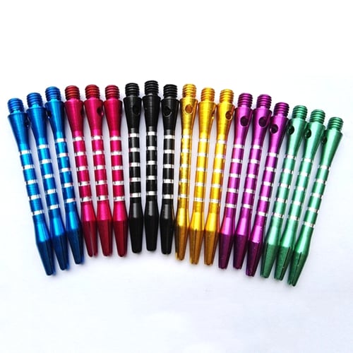 6 Sets/18 Pcs 53mm Aluminum Dart Shafts 6 Colors 2BA Thread Size Medium Length 