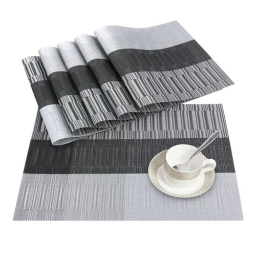 4Colors PVC Heat Insulation Non-Slip Washable Kitchen Dining Table Placemats Mat 