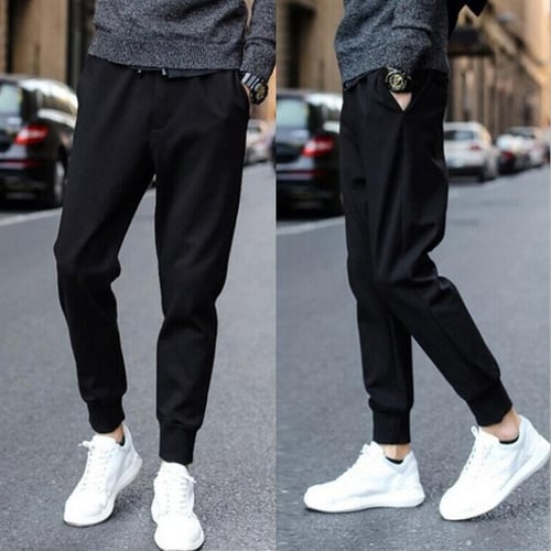 Black Sport Pants Fashion Mens Solid Color Streetwear Drawstring Pocket  Sports Trousers Casual Beam Feet Pants Ropa Hombre - buy Black Sport Pants  Fashion Mens Solid Color Streetwear Drawstring Pocket Sports Trousers