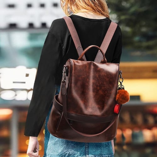 Fashion Rivet Backpack Women PU Leather Casual Girls Shoulder Schoolbags Bagpack 