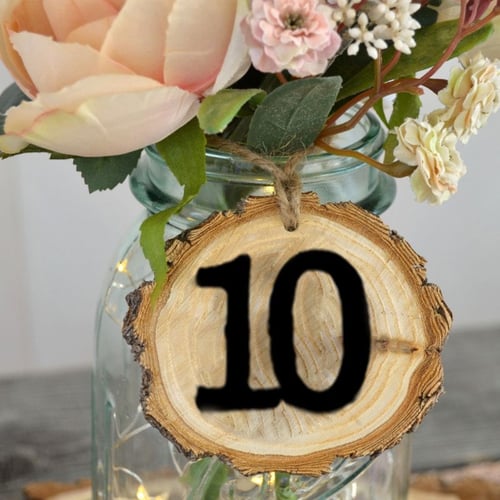 10 Round Wood Log Slices Natural Tree Bark Table Decor Wedding Centerpiece 