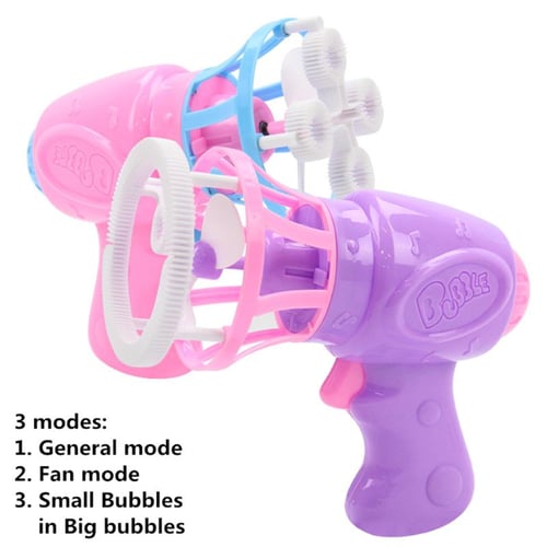 3IN1 Bubble Blower Fan Machine Toy Kids Soap Water Bubble Gun Summer Kids Toy 