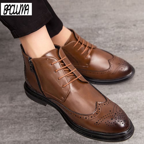 Luxurious Men Boots Brand New Men Ankle Boots Quality Leather Men's Dress  Shoes Lace-UP Oxford Formal Shoes Wedding Shoes 38-46 - buy Luxurious Men  Boots Brand New Men Ankle Boots Quality Leather