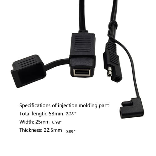 Charging Cable Harness Terminal Ring Durable Adapter SAE sy to Use for Motorcycle Battery Quick Disconnect Portable Connector Extension Safe 