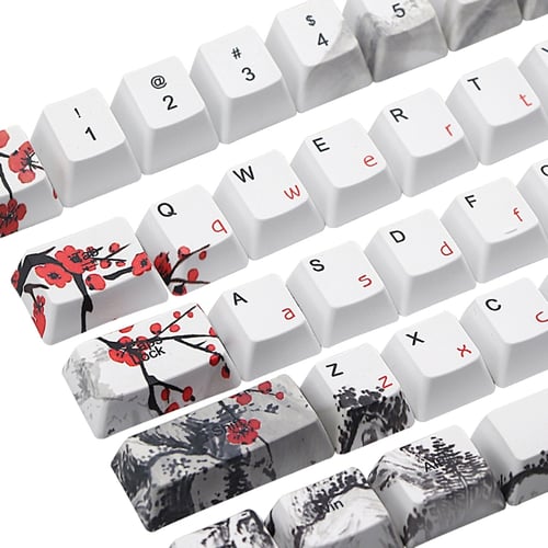 Plum Blossom Cherry Profile 110 Keycaps For Cherry MX Keyboard - Anime  Keyboard