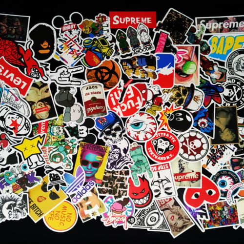 100Pcs/bag Sticker Bomb Decal Vinyl Roll for Car Skate Skateboard Laptop Luggage 