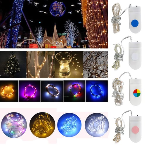 6Pack 20LED Button Cell Battery Powered Copper Wire Fairy Lights Xmas Decor Lamp 